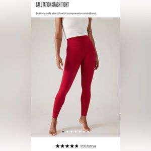 Athleta salutation stash tight in clover berry M